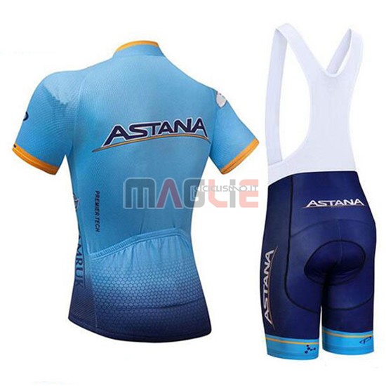 2018 Maglia Astana Manica Corta Blu - Clicca l'immagine per chiudere